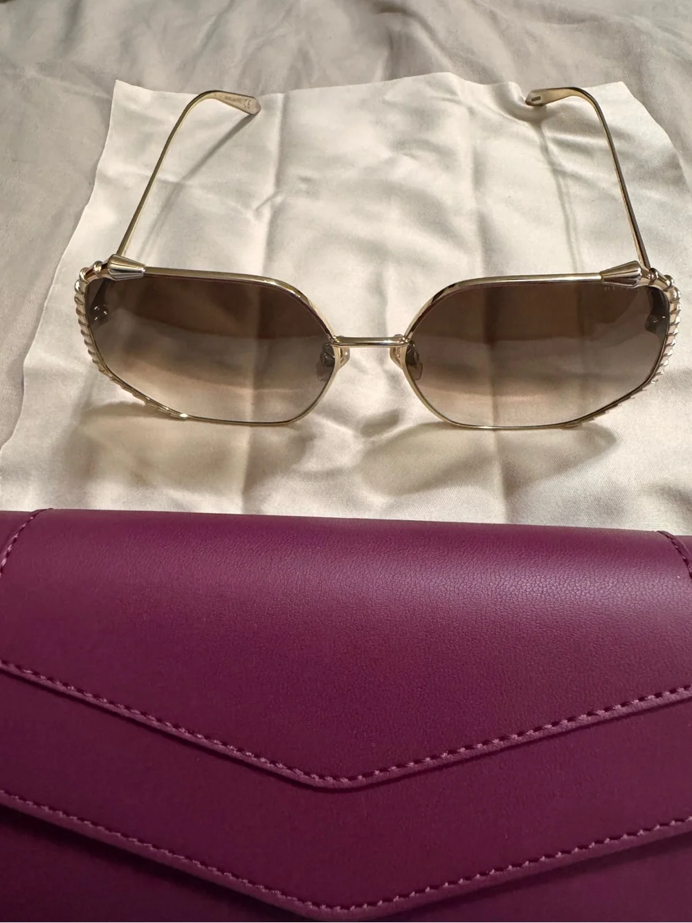 Bulgari Gold Frame Serpenti Sunglasses (BRAND NEW & NEVER WORN)